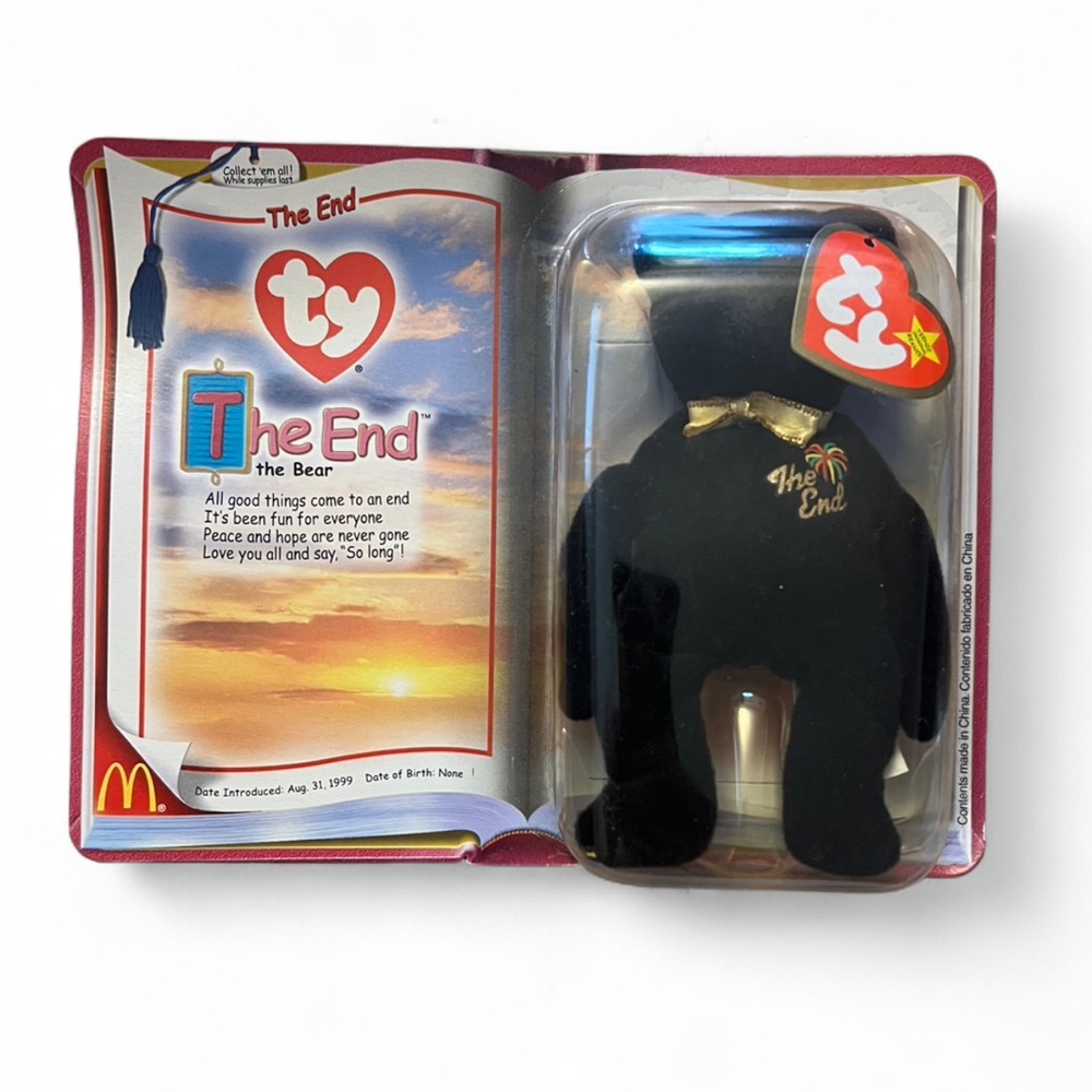 Ty The End Black Beanie Bear